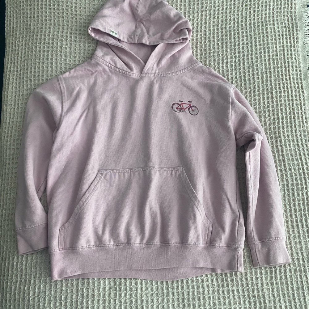 Pink Hoodie with Bicycle Embroidery